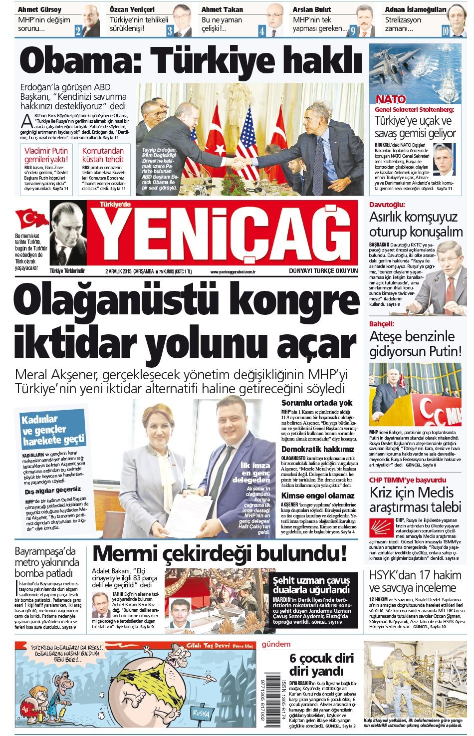 2 Aralık 2015 gazete manşetleri 55