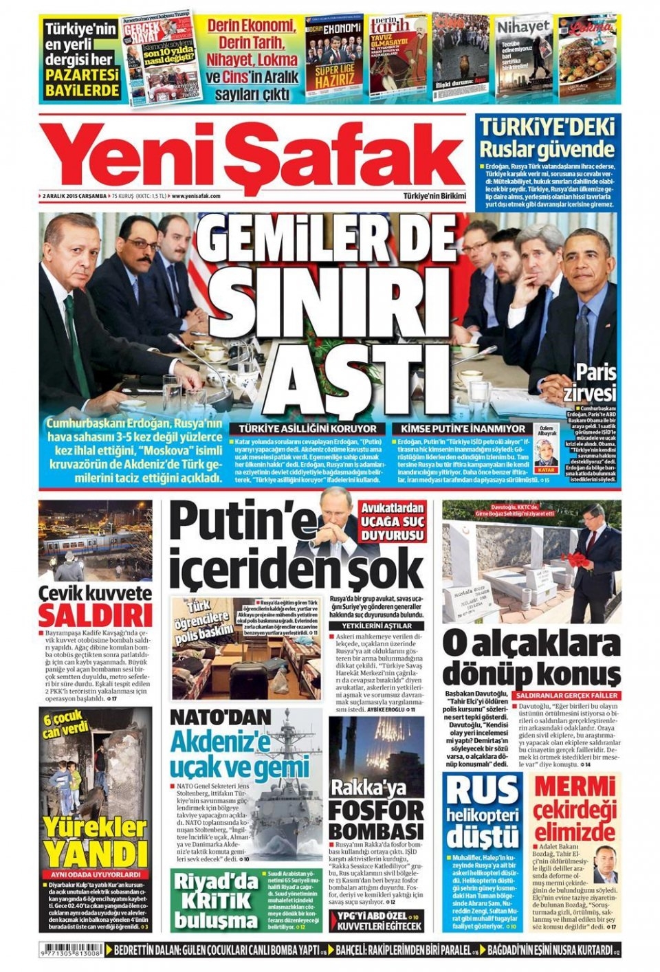 2 Aralık 2015 gazete manşetleri 56