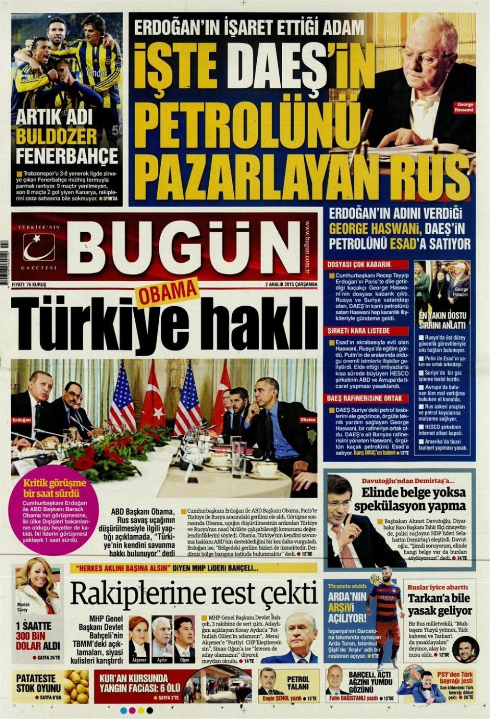 2 Aralık 2015 gazete manşetleri 58