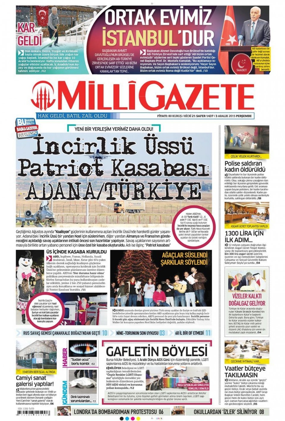3 Aralık 2015 gazete manşetleri 10