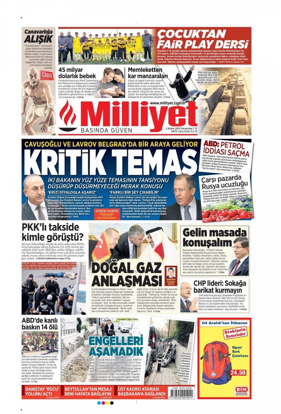 3 Aralık 2015 gazete manşetleri 11