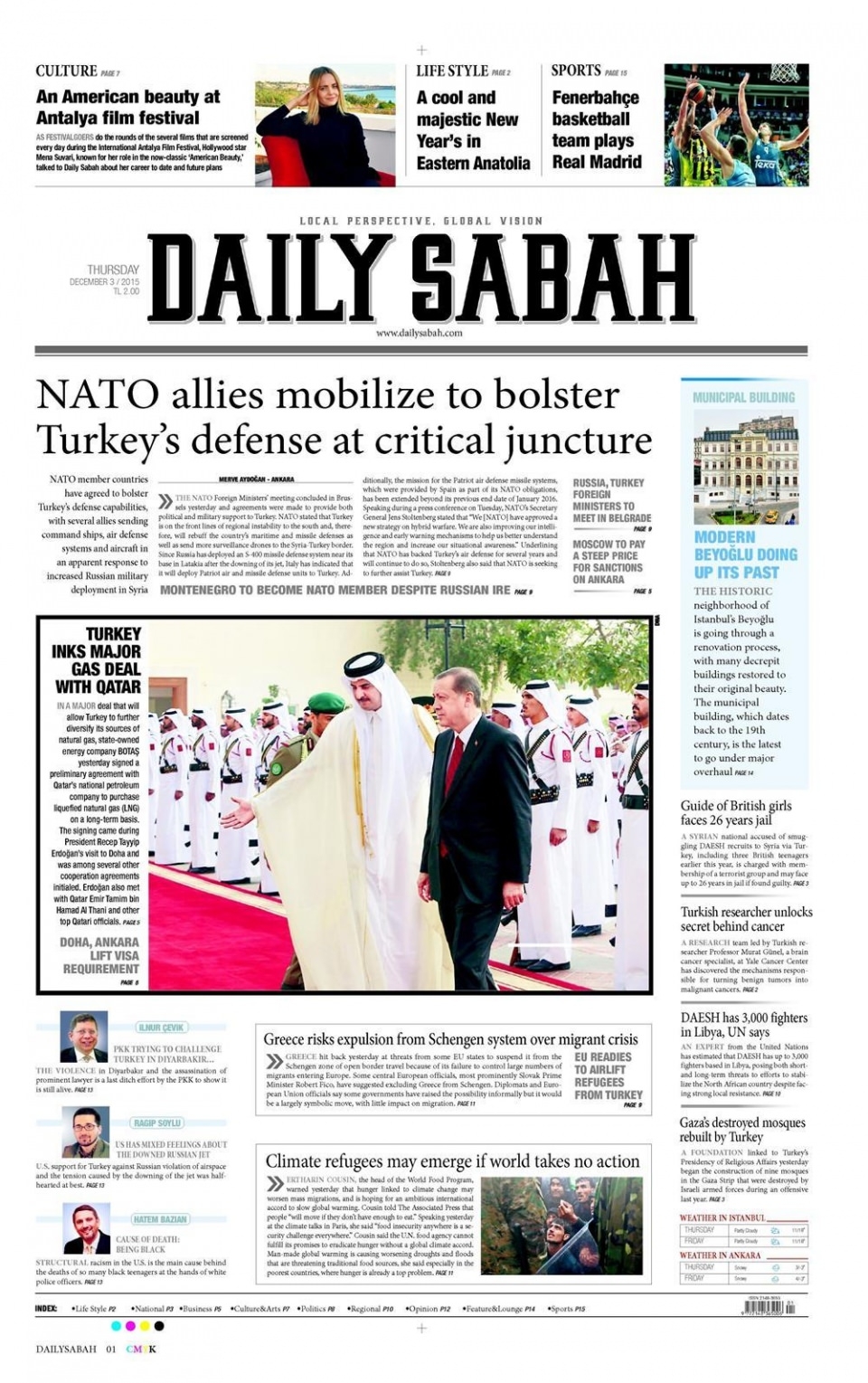 3 Aralık 2015 gazete manşetleri 15