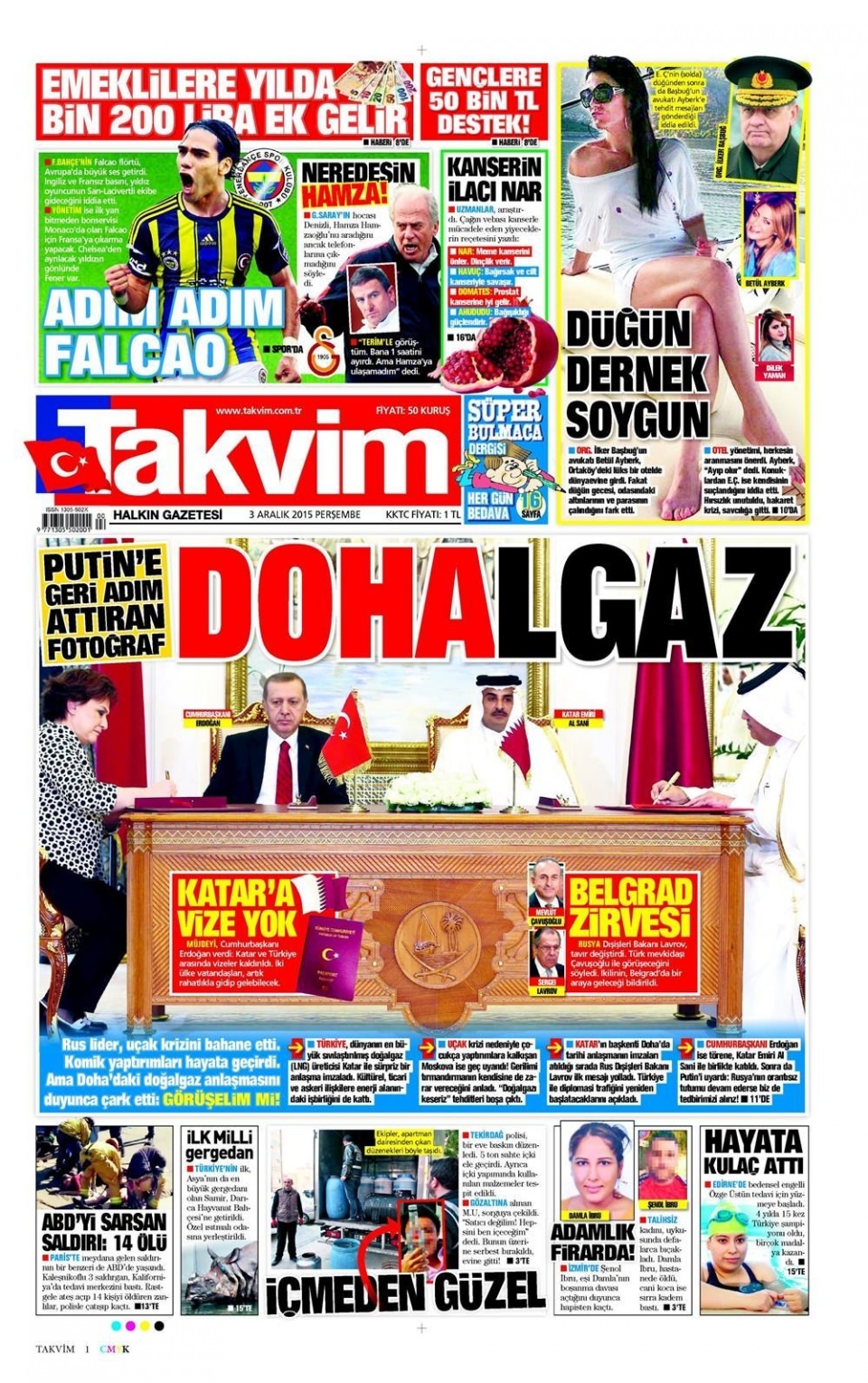 3 Aralık 2015 gazete manşetleri 18