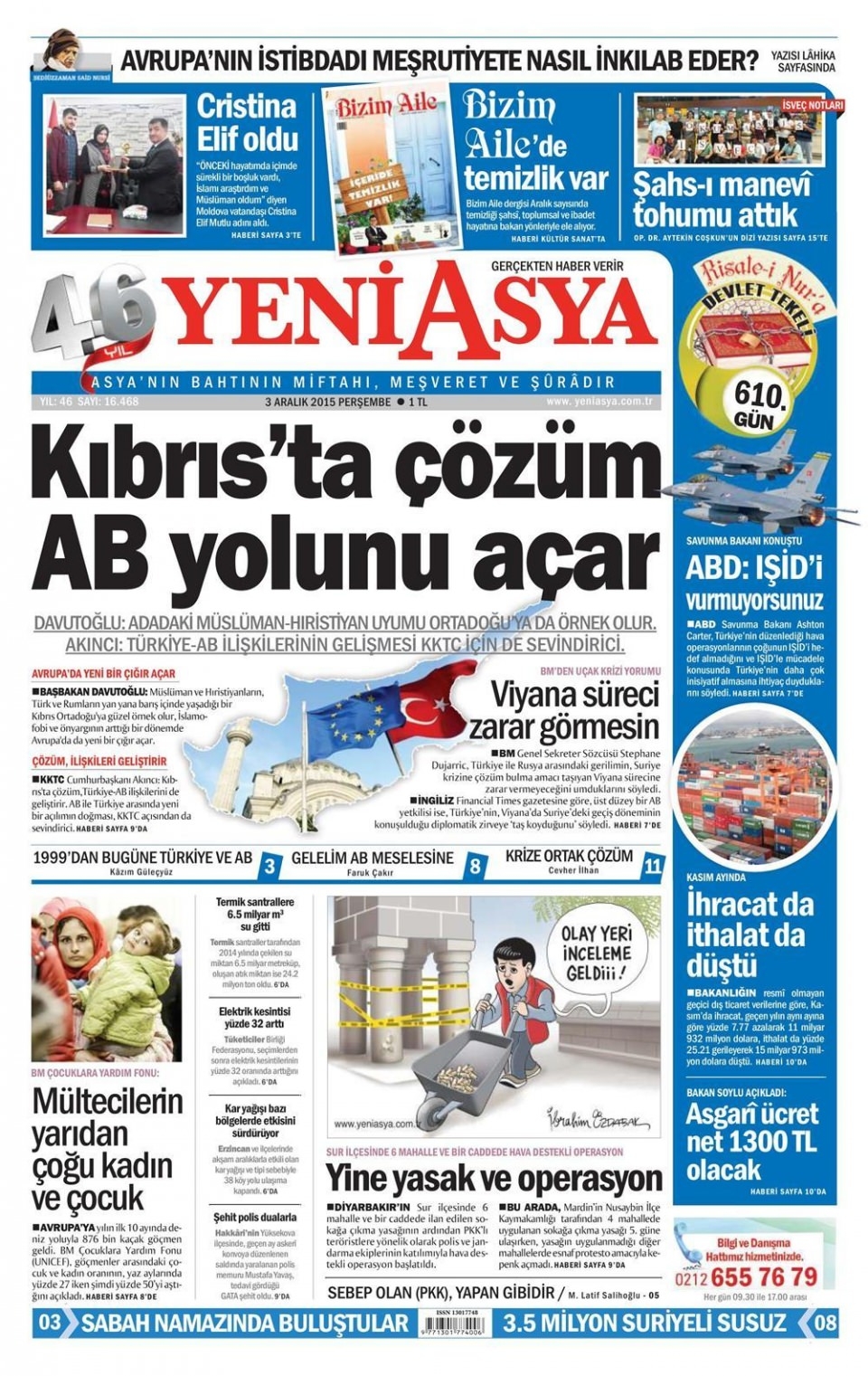 3 Aralık 2015 gazete manşetleri 24