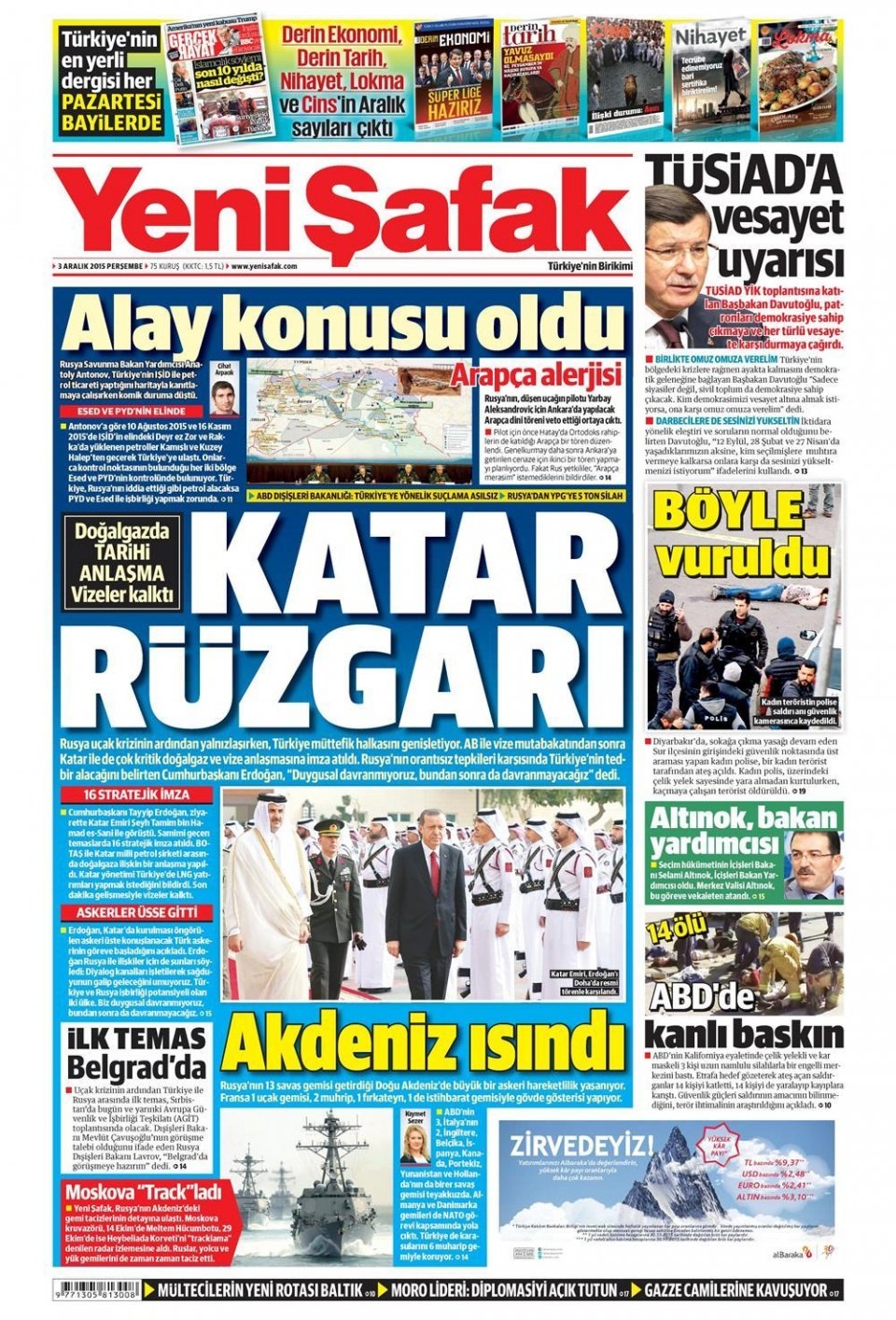 3 Aralık 2015 gazete manşetleri 26
