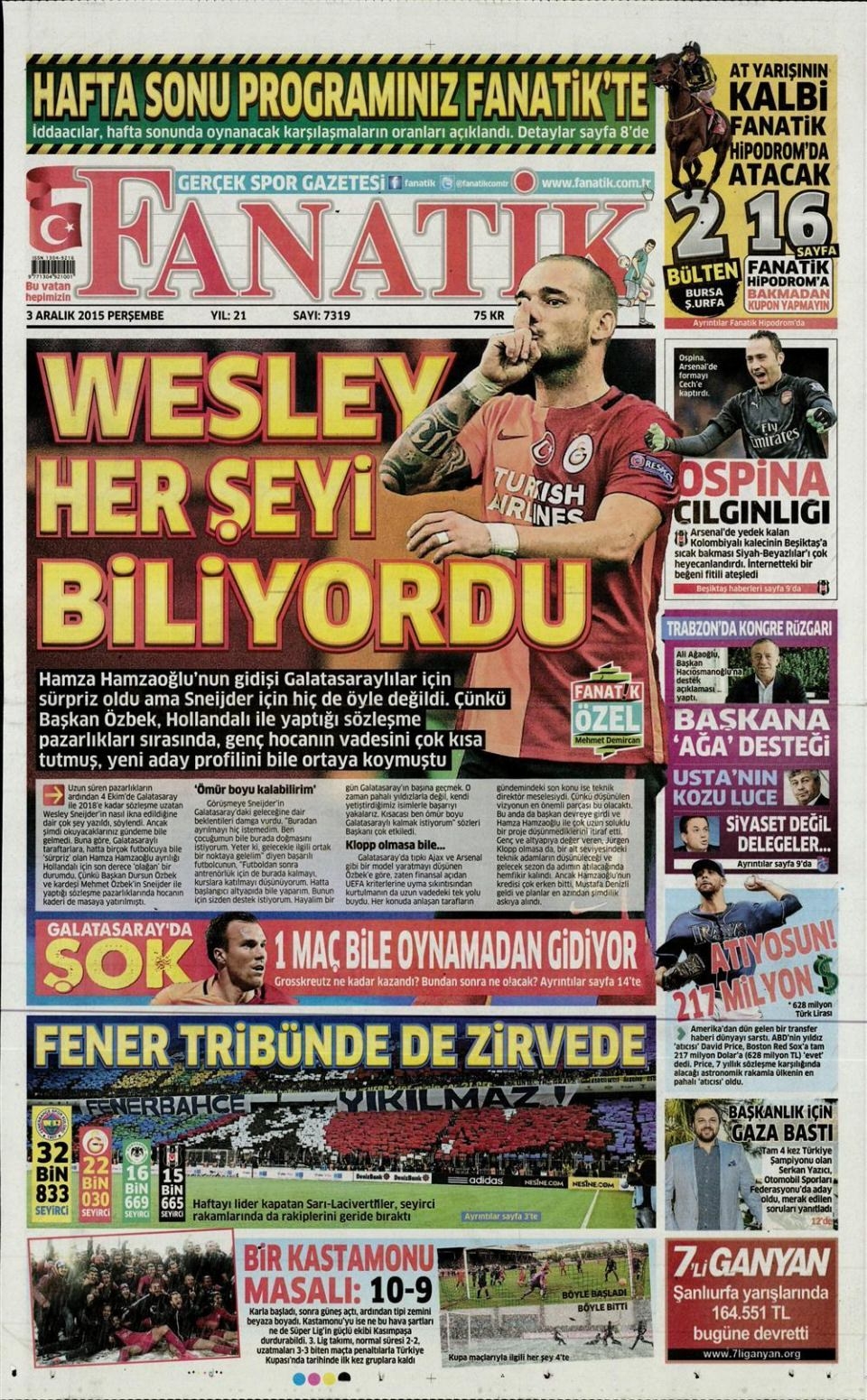 3 Aralık 2015 gazete manşetleri 3