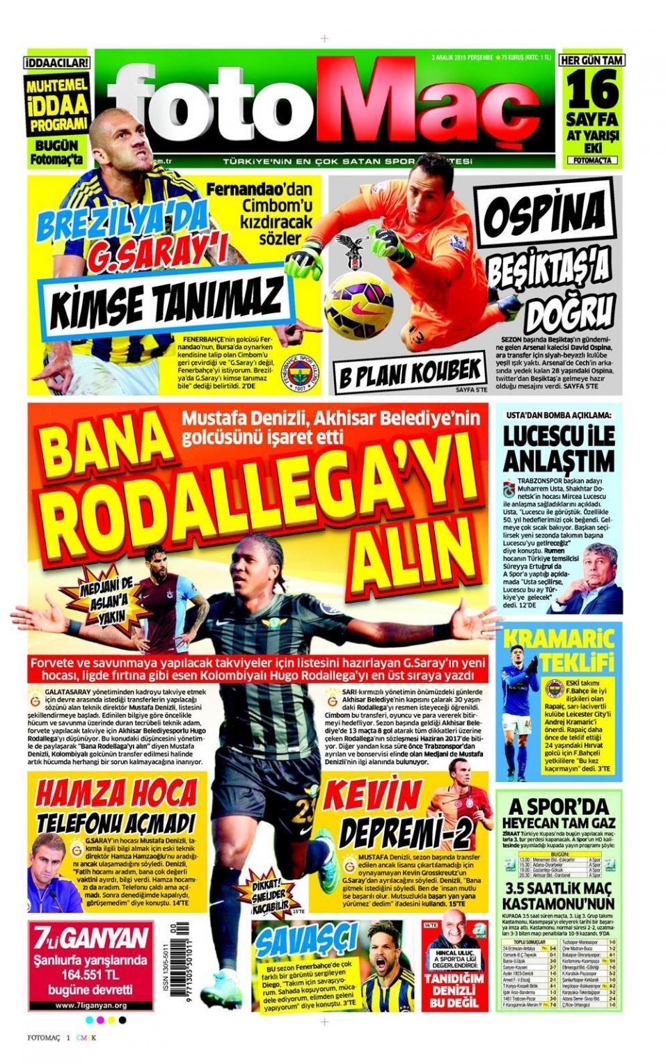 3 Aralık 2015 gazete manşetleri 4