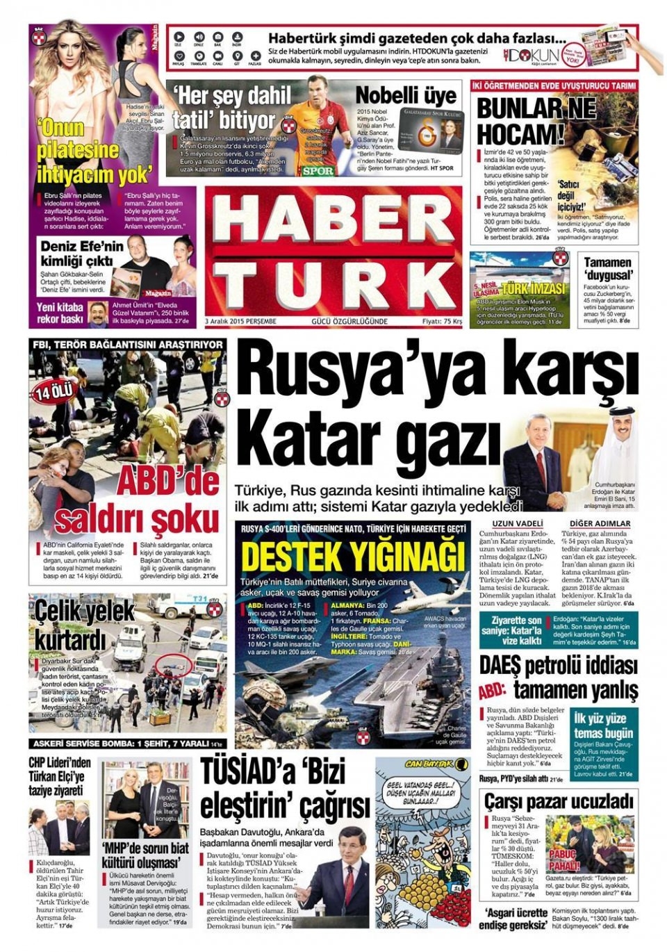 3 Aralık 2015 gazete manşetleri 6