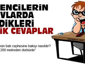Öğrencilerin komik sınav cevapları