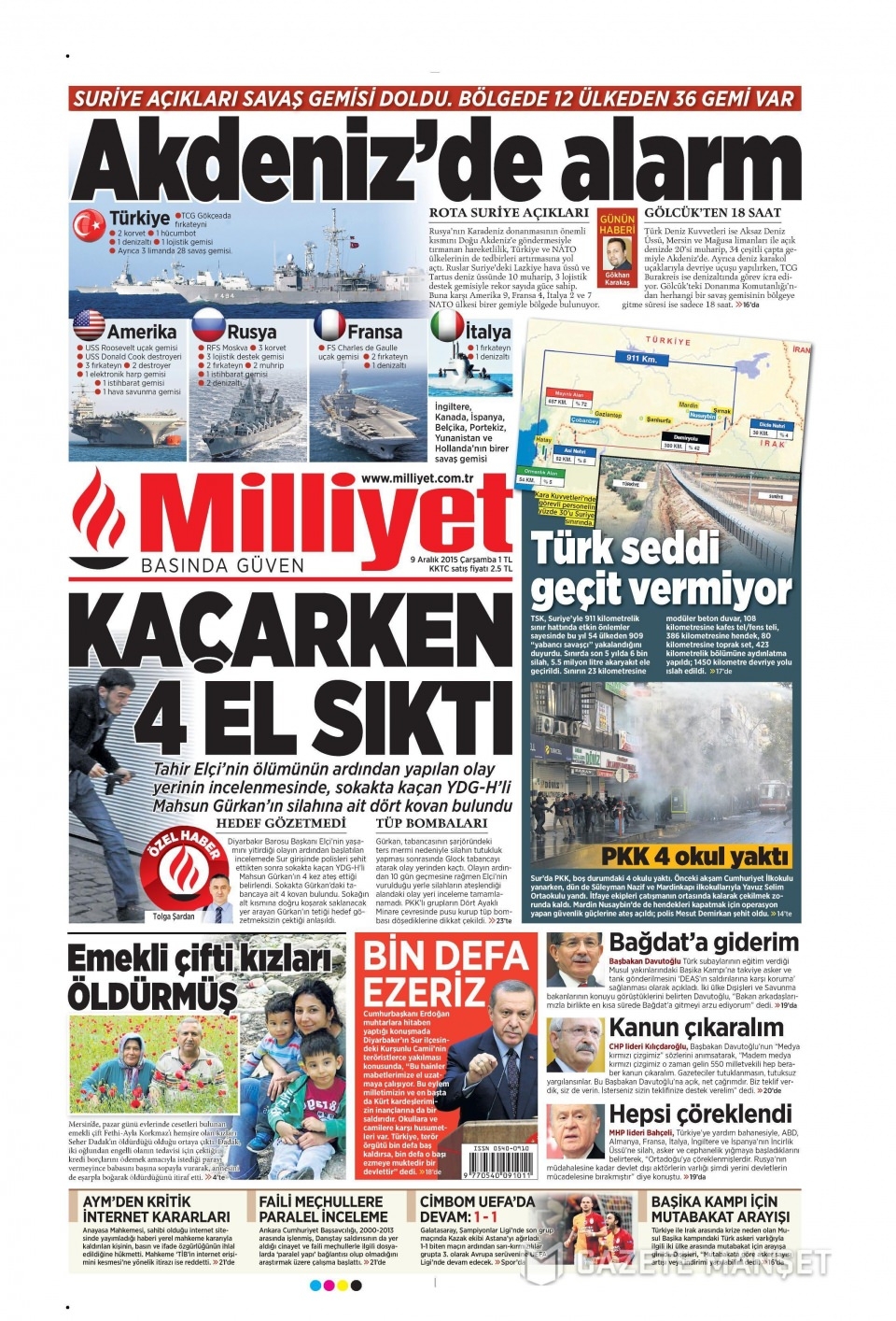 9 Aralık 2015 gazete manşetleri 11
