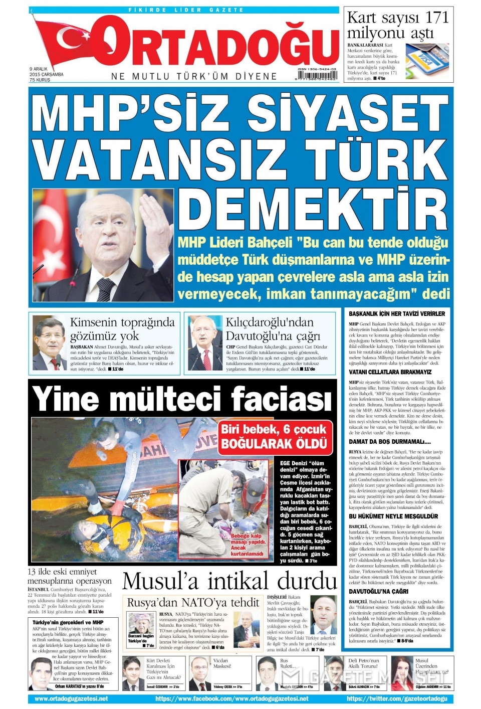 9 Aralık 2015 gazete manşetleri 12