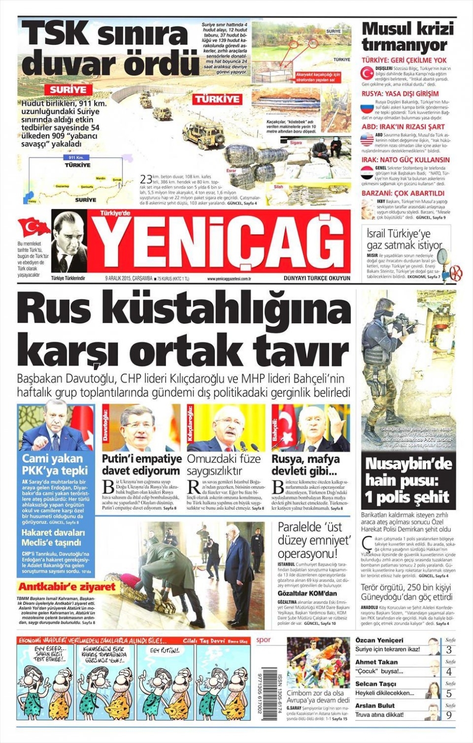 9 Aralık 2015 gazete manşetleri 26