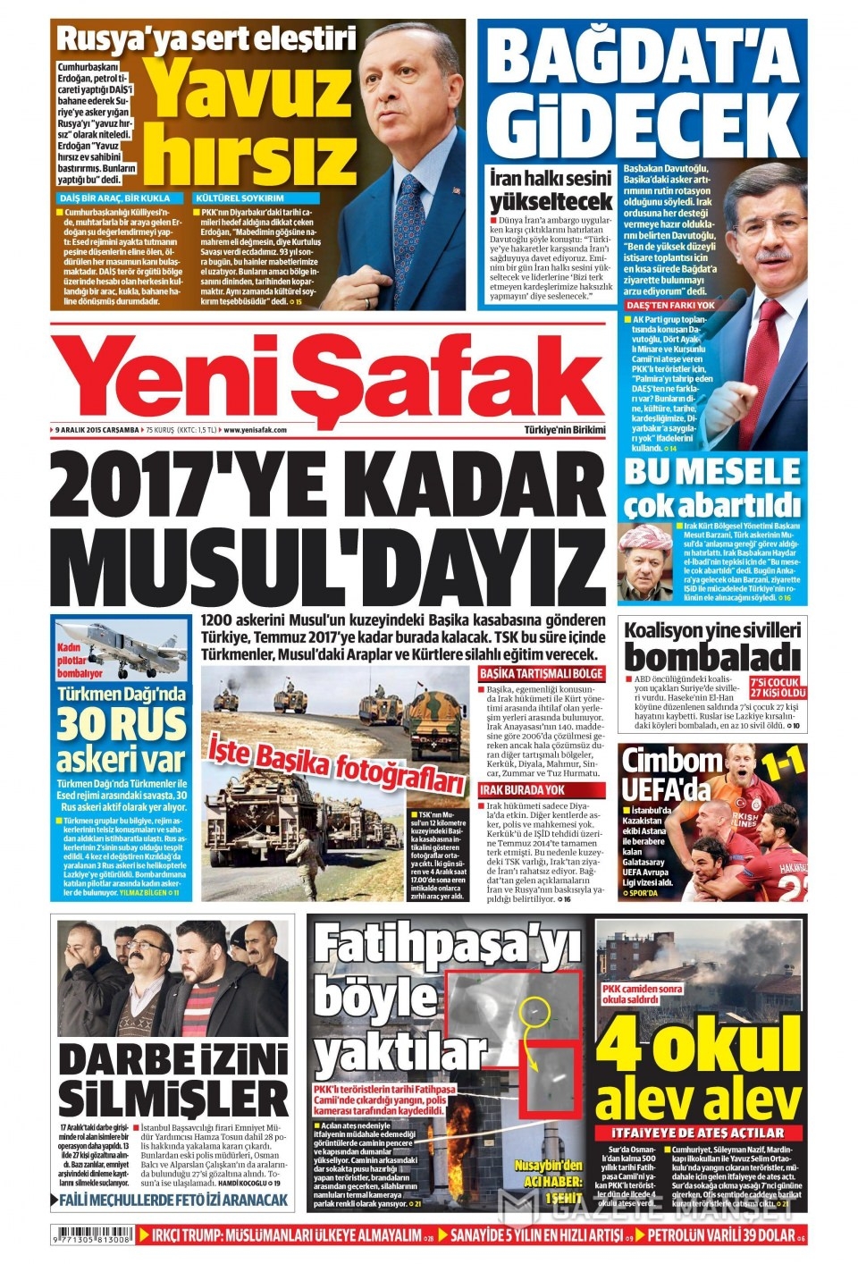 9 Aralık 2015 gazete manşetleri 27