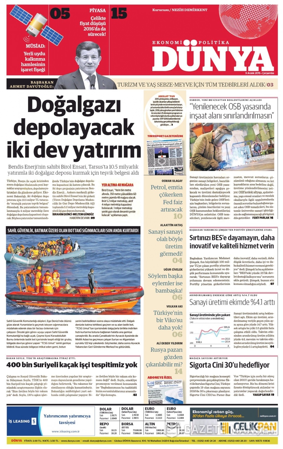 9 Aralık 2015 gazete manşetleri 31