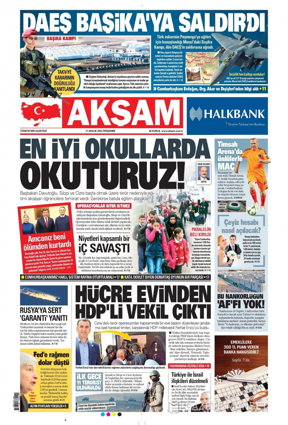 17 Aralık 2015 gazete manşetleri 1