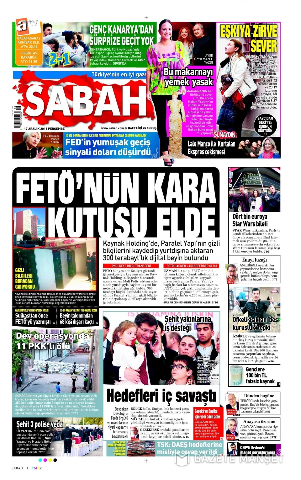 17 Aralık 2015 gazete manşetleri 13