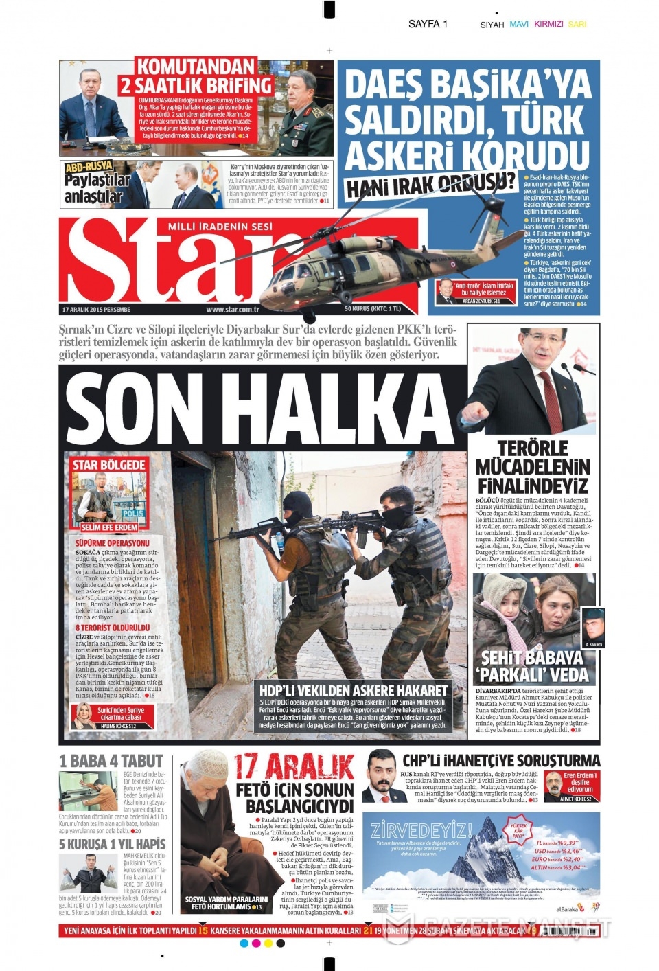 17 Aralık 2015 gazete manşetleri 16