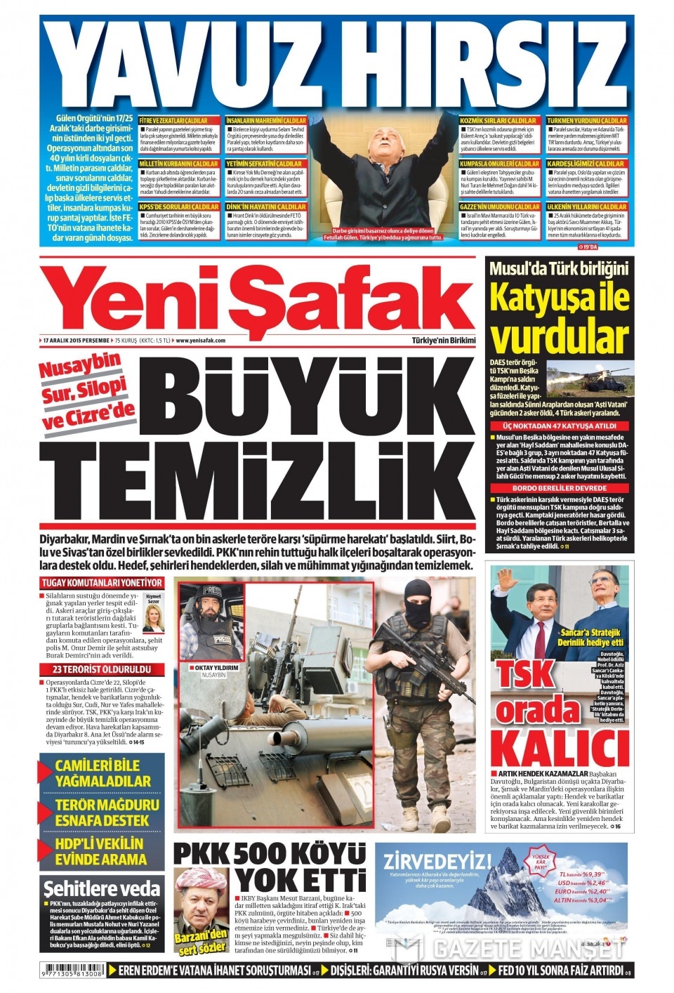 17 Aralık 2015 gazete manşetleri 25