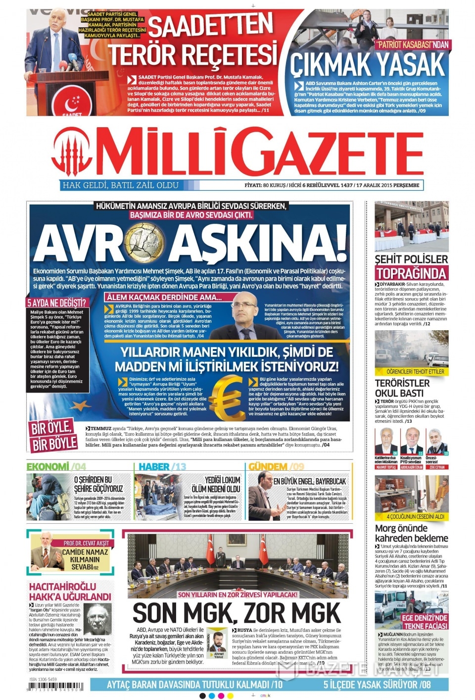 17 Aralık 2015 gazete manşetleri 9