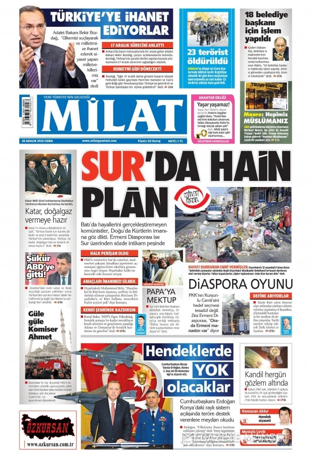 18 Aralık 2015 gazete manşetleri 12