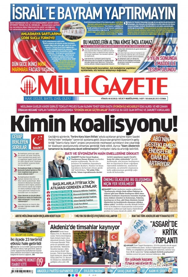 18 Aralık 2015 gazete manşetleri 14