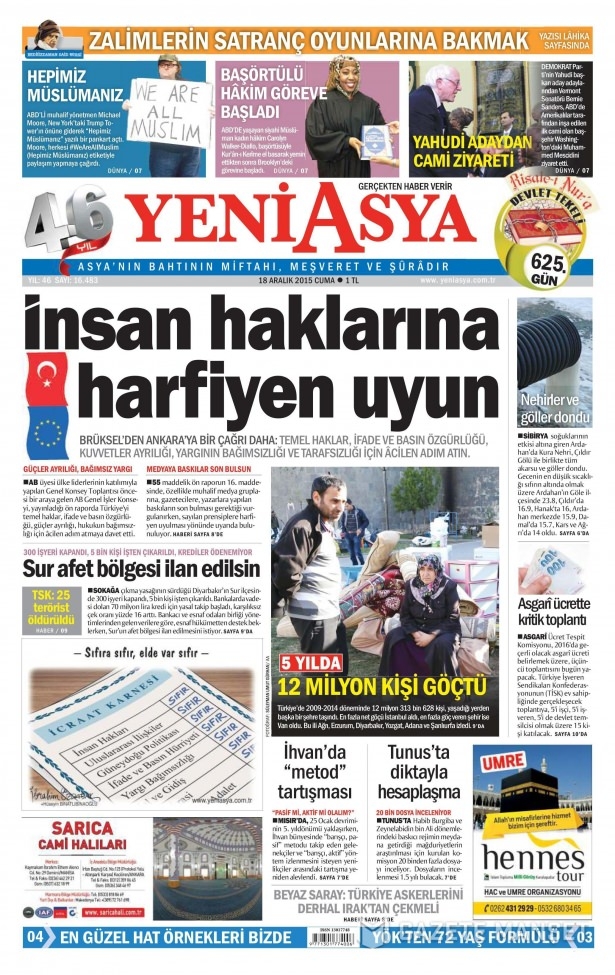 18 Aralık 2015 gazete manşetleri 27