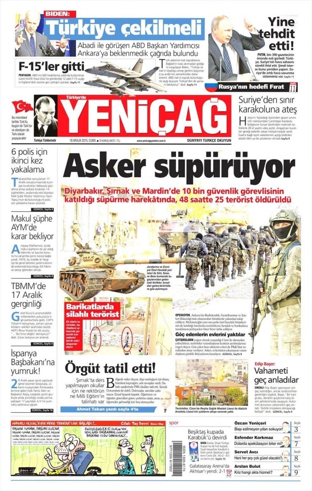 18 Aralık 2015 gazete manşetleri 28