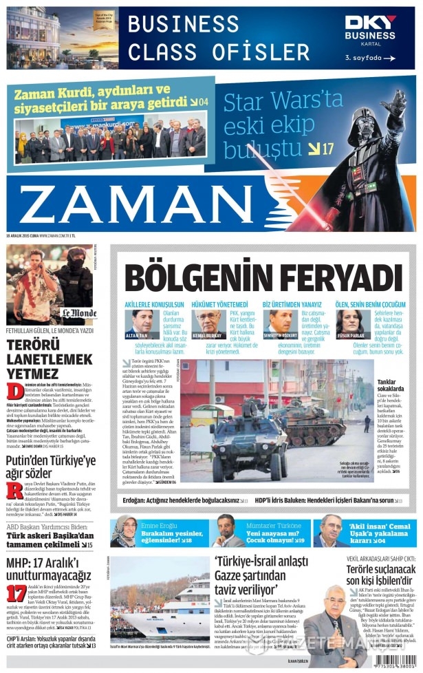 18 Aralık 2015 gazete manşetleri 30