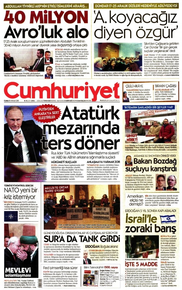 18 Aralık 2015 gazete manşetleri 5