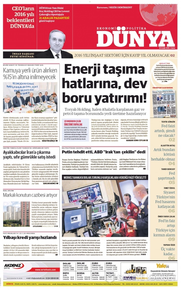 18 Aralık 2015 gazete manşetleri 6