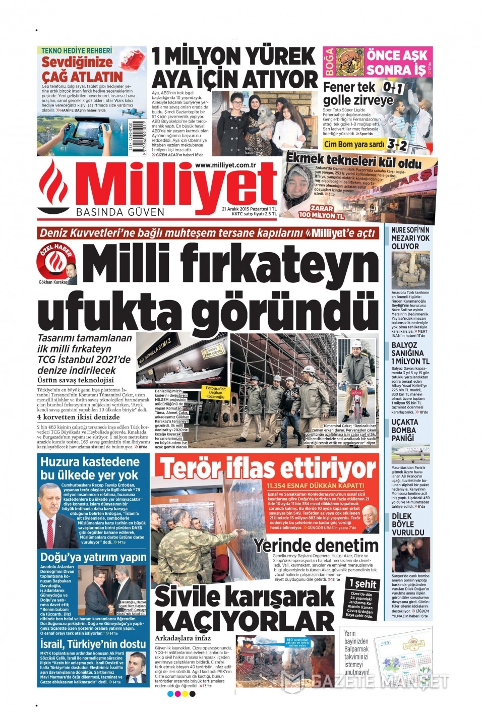 21 Aralık 2015 gazete manşetleri 10