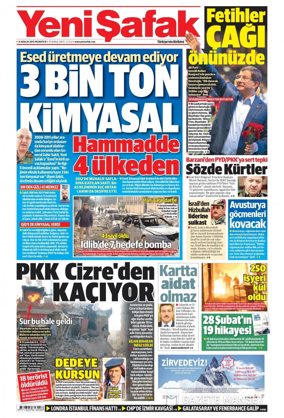 21 Aralık 2015 gazete manşetleri 24