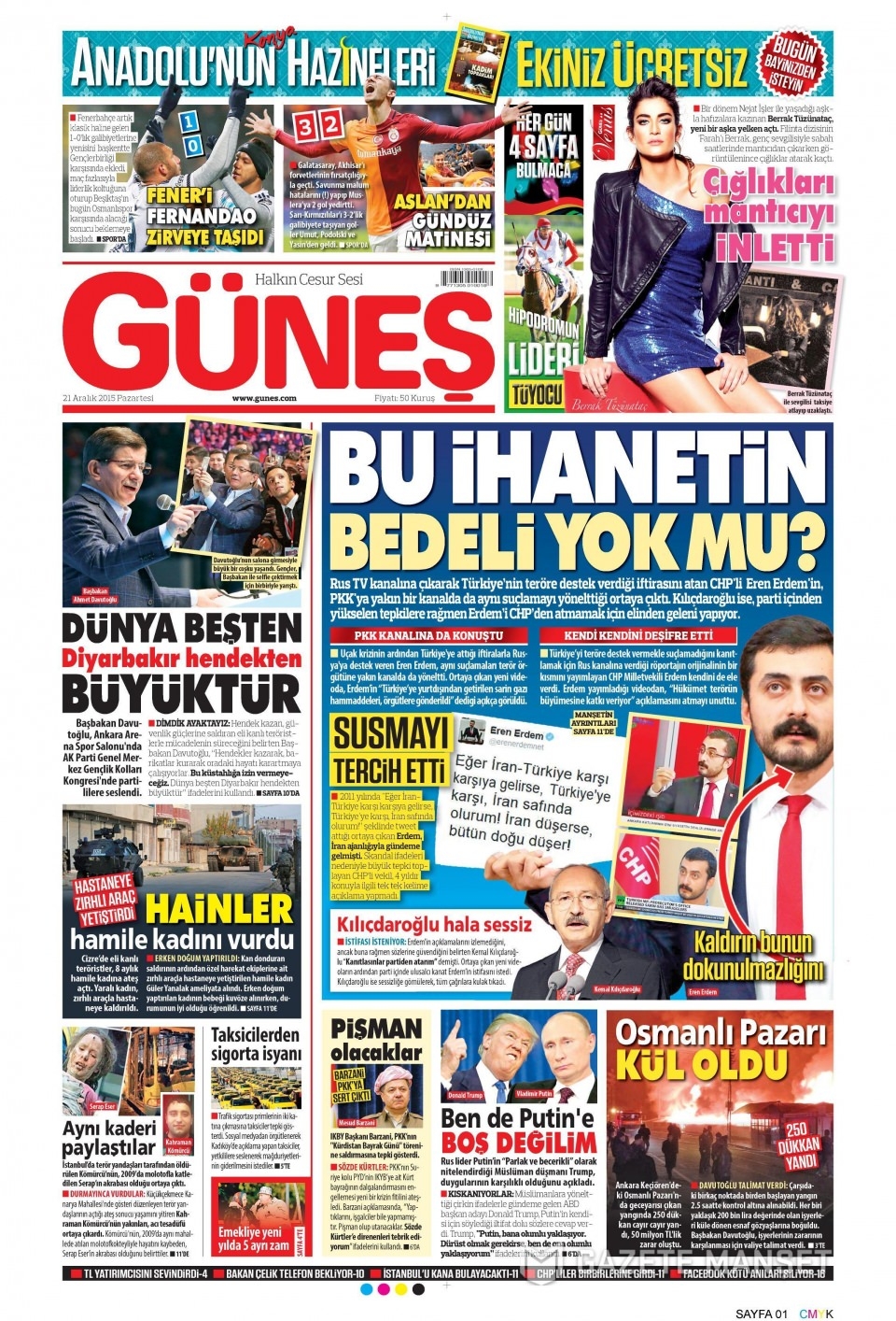 21 Aralık 2015 gazete manşetleri 4