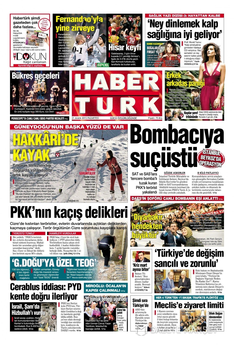 21 Aralık 2015 gazete manşetleri 5