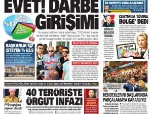 21 Aralık 2015 gazete manşetleri