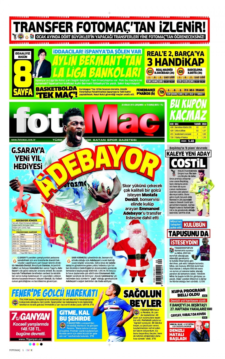 30 Aralık 2015 gazete manşetleri 11