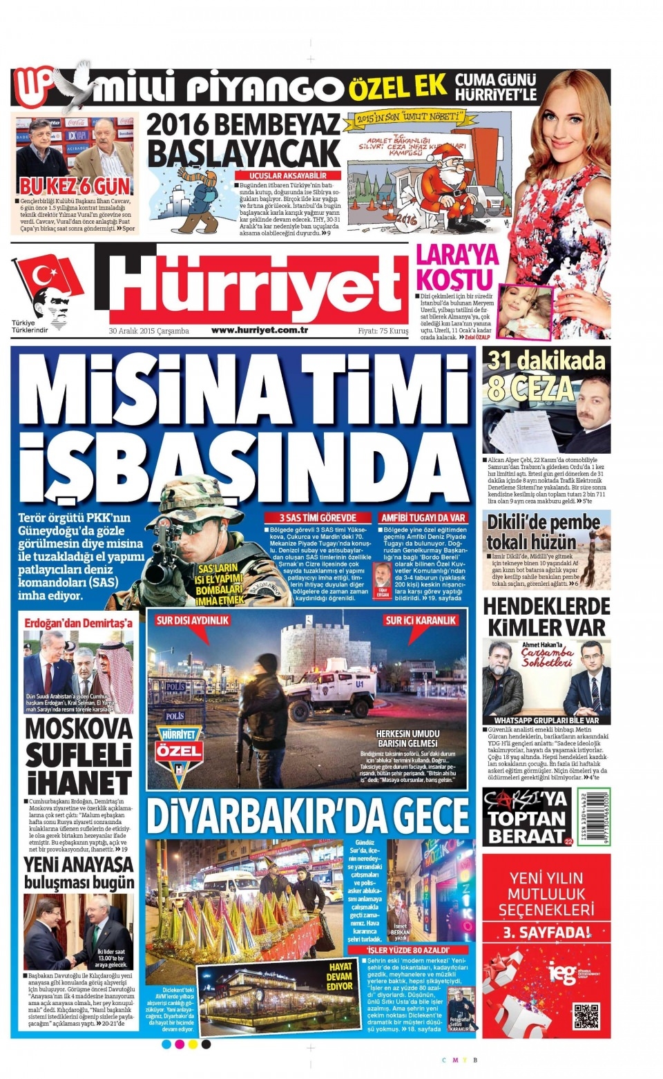 30 Aralık 2015 gazete manşetleri 14