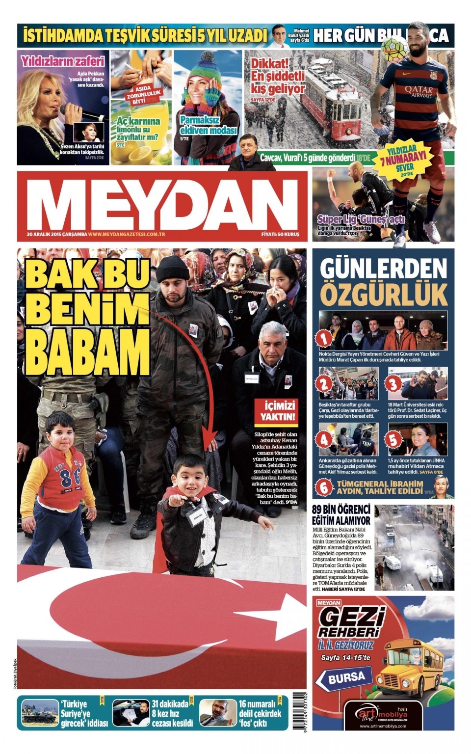 30 Aralık 2015 gazete manşetleri 15