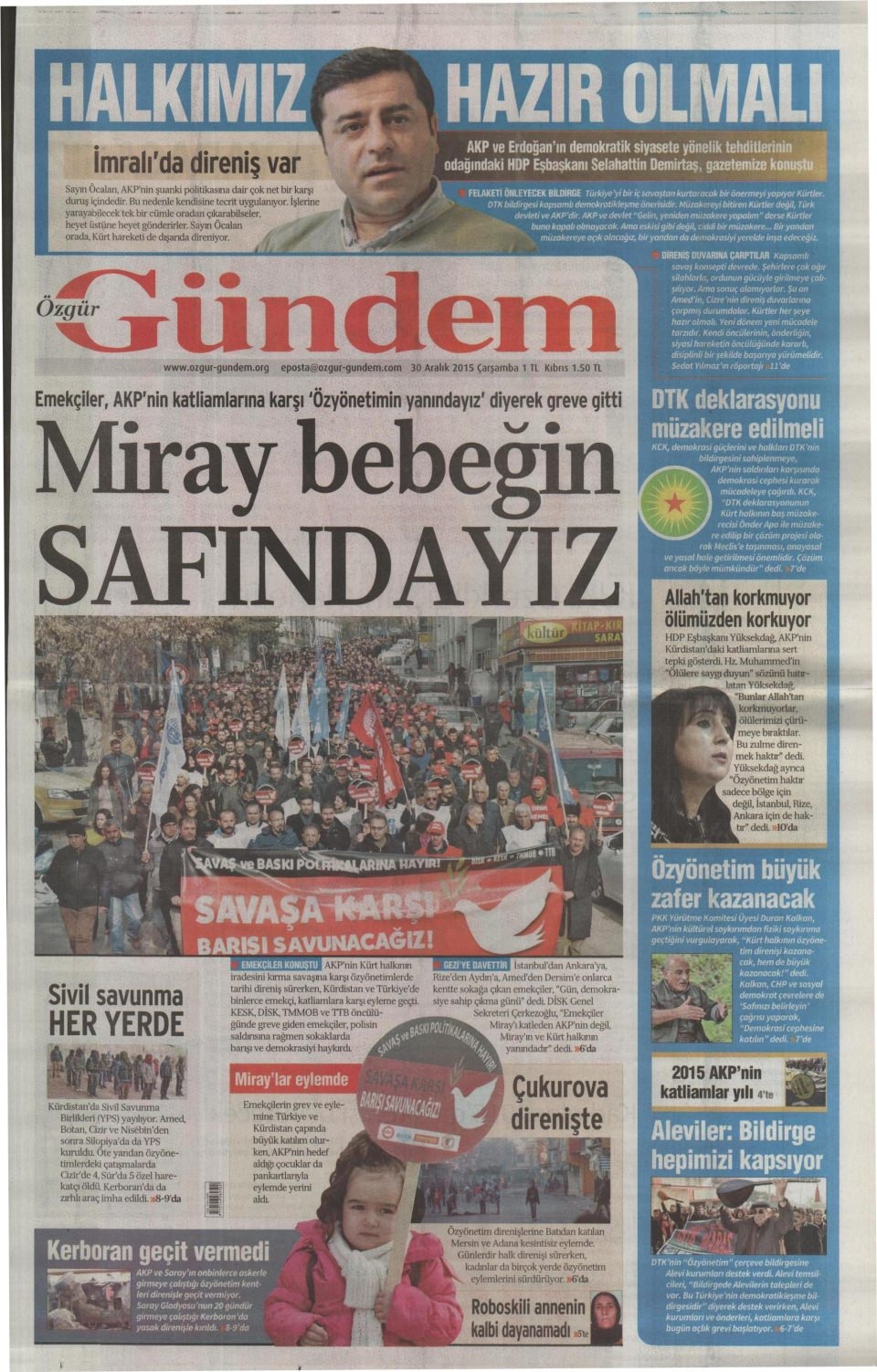 30 Aralık 2015 gazete manşetleri 21