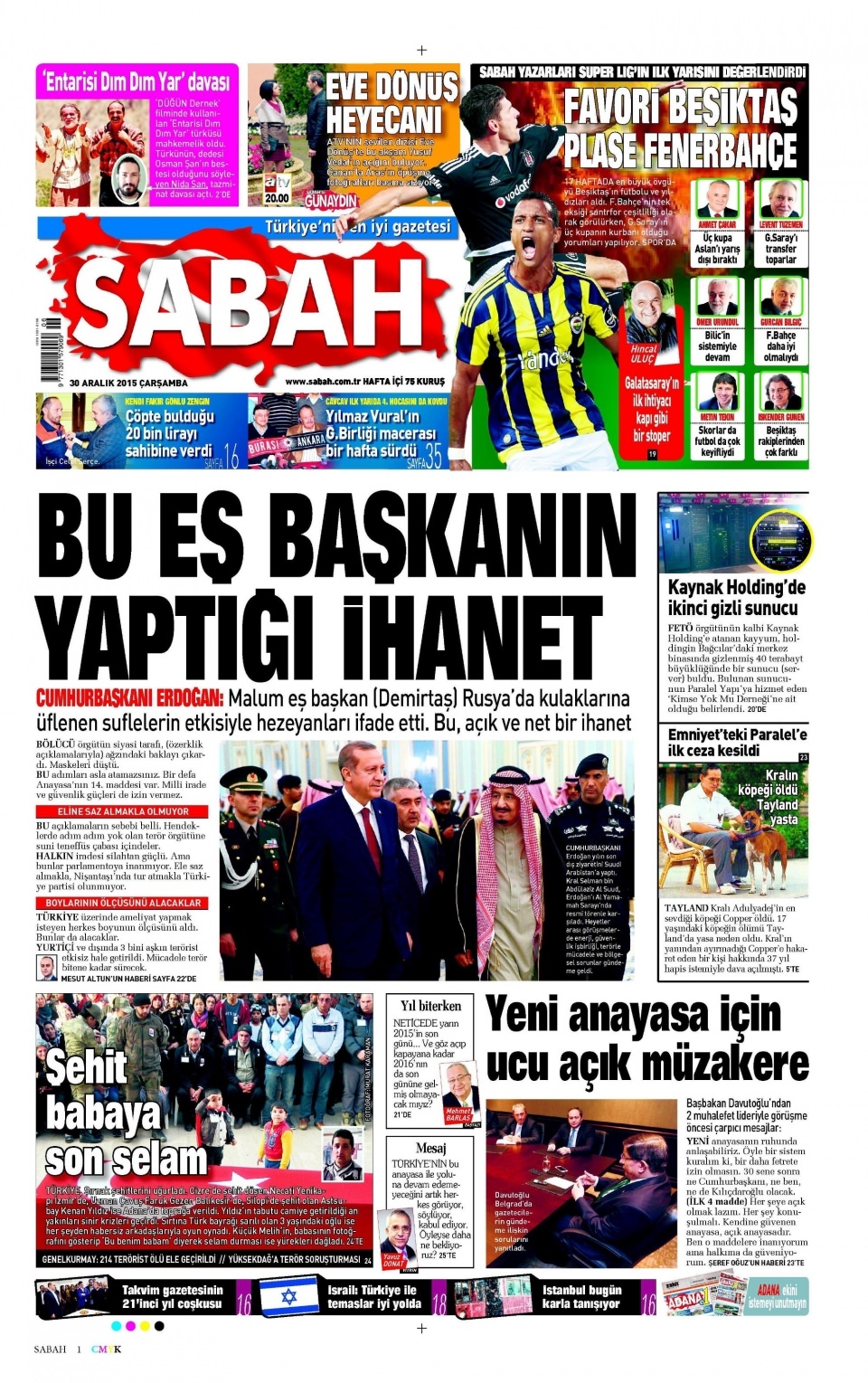 30 Aralık 2015 gazete manşetleri 23