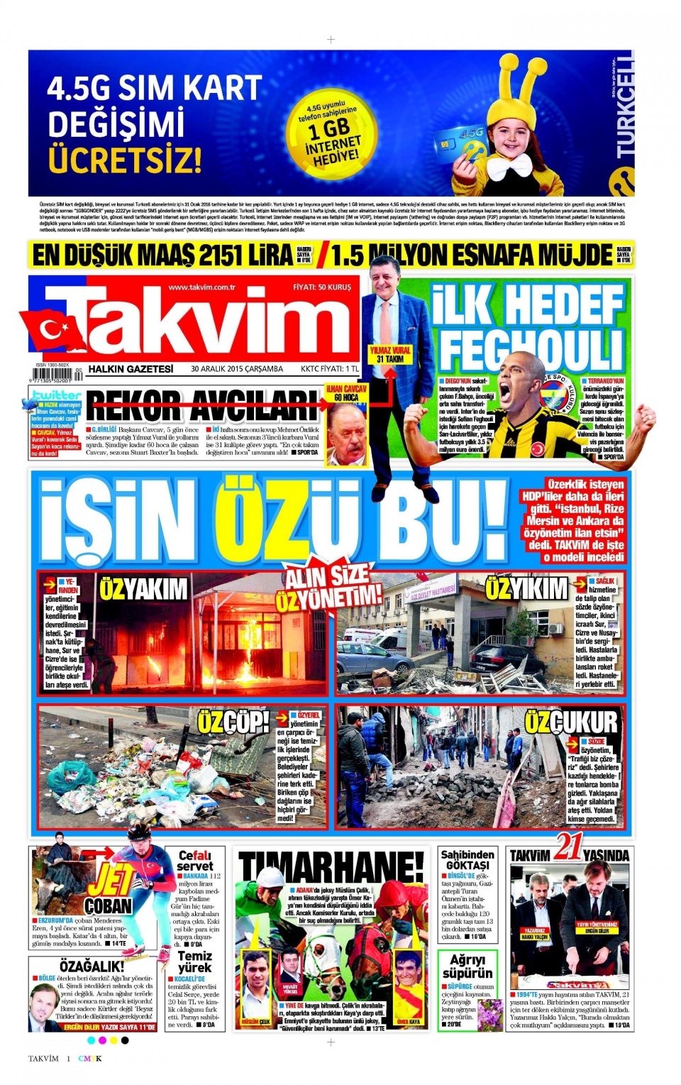 30 Aralık 2015 gazete manşetleri 26