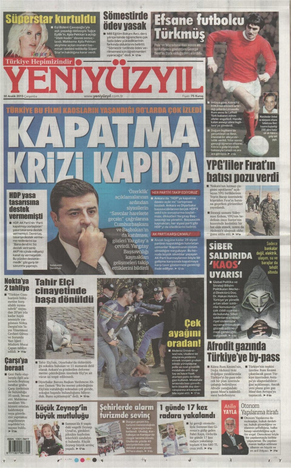 30 Aralık 2015 gazete manşetleri 35