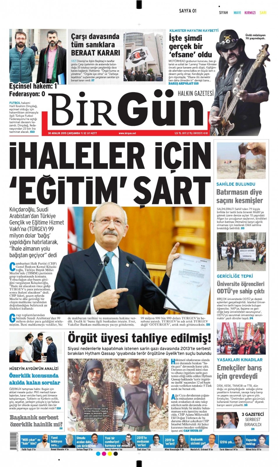 30 Aralık 2015 gazete manşetleri 4