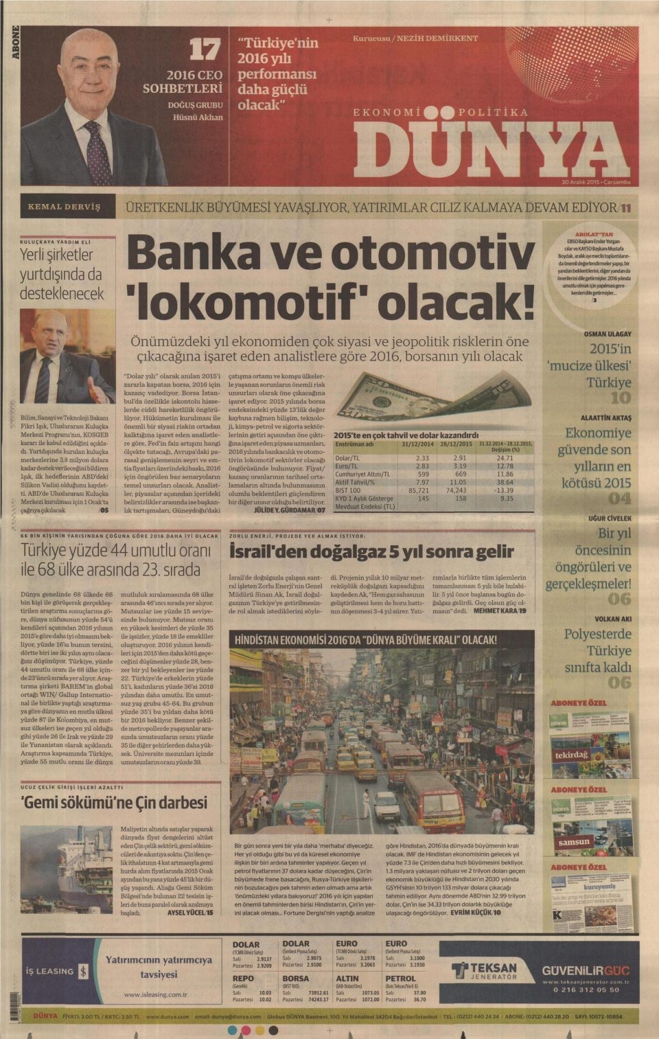 30 Aralık 2015 gazete manşetleri 9