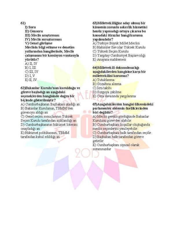 Müdür Yardımcılığı Sınavı Soru Bankası Anayasa 2 9