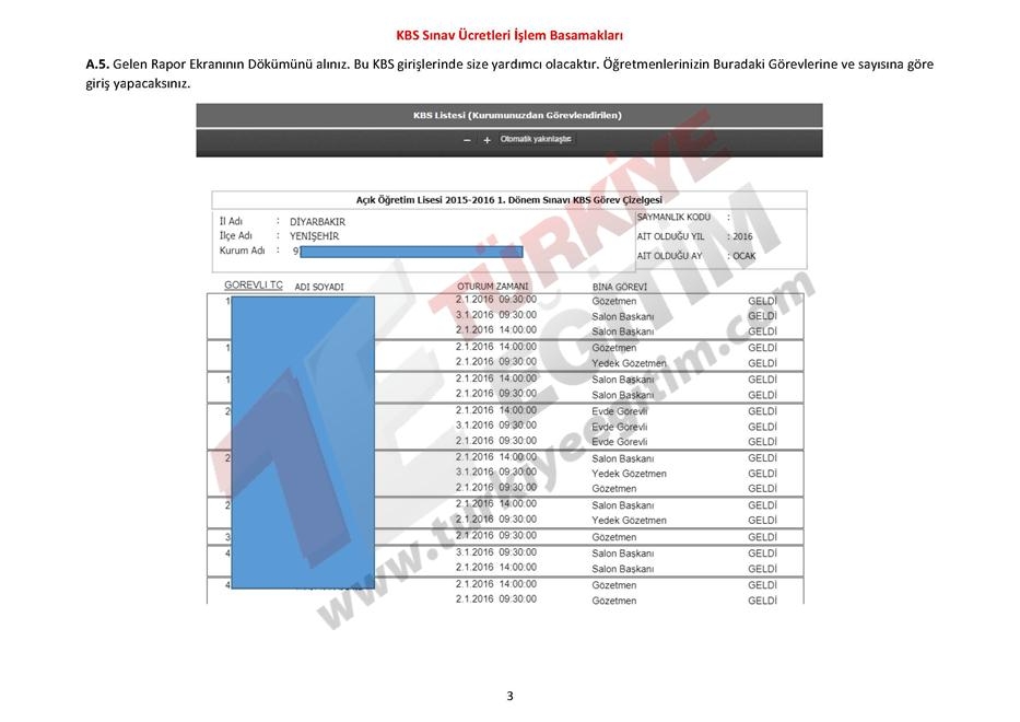 KBS Sınav Ücretleri İşlem Basamakları 3
