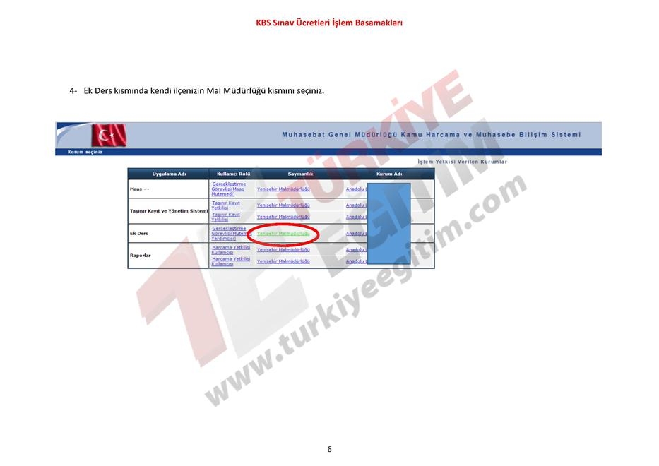 KBS Sınav Ücretleri İşlem Basamakları 6