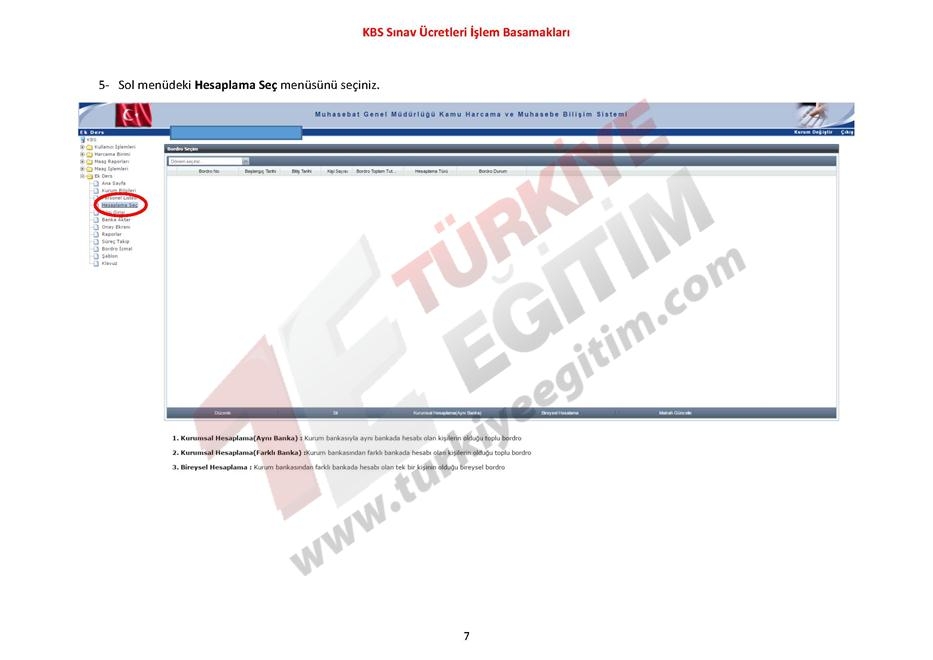 KBS Sınav Ücretleri İşlem Basamakları 7
