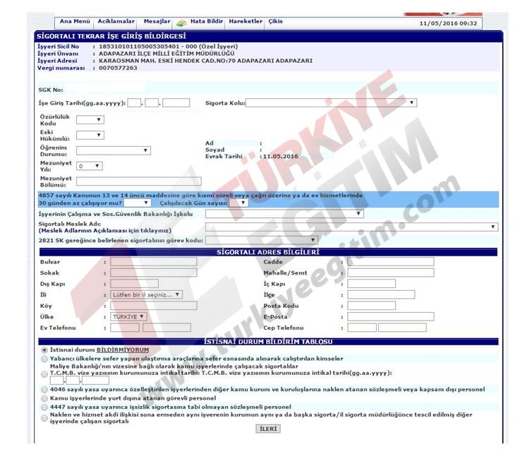 Ücretli Öğretmen İşe Giriş ve İşten Ayrılış İşlemleri Nasıl yapılacak? 8