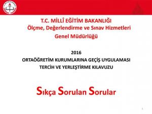 MEB TEOG Tercih Kılavuzu